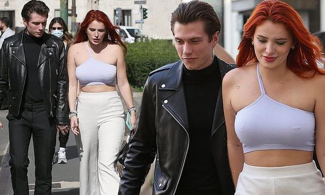 Bella Thorne goes for a stroll with fiancé Benjamin Mascolo in Milan