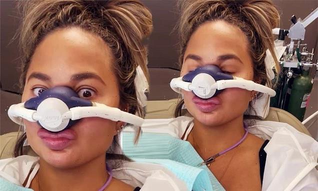 Chrissy Teigen gets silly as she undergoes procedure at dentist
