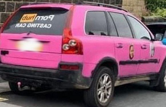 Community fuming after bright pink ‘P*rn Hub casting cars’ appear in posh town