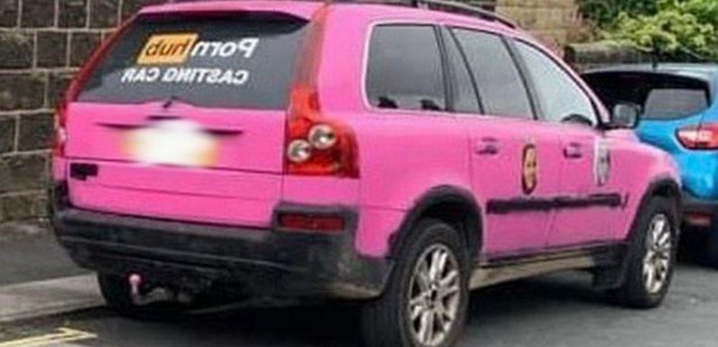 Community fuming after bright pink ‘P*rn Hub casting cars’ appear in posh town
