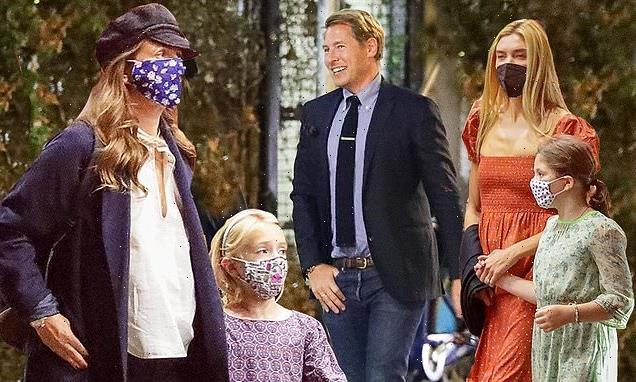 Drew Barrymore and ex take their girls to Hamilton with his new wife