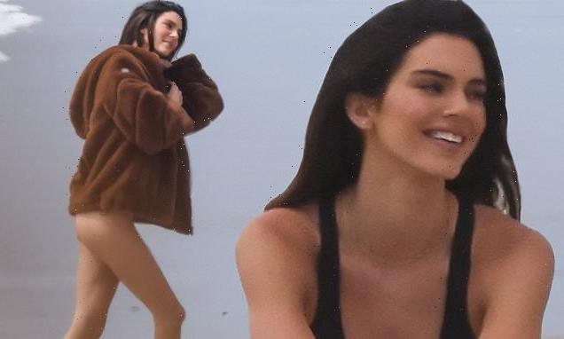 Kendall Jenner puts on a VERY leggy display during Malibu shoot
