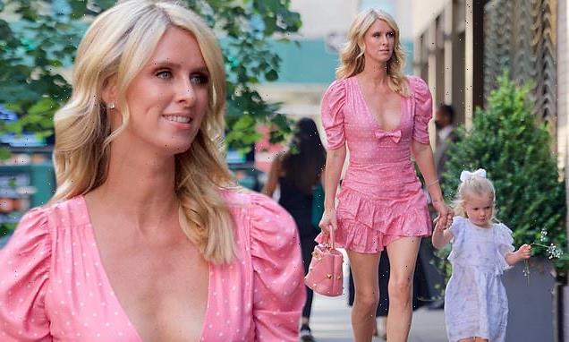 Nicky Hilton rocks a pink dress as she haslunch with daughter Teddy
