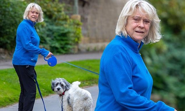 Sue Barker, 65, walks her dogs ahead of new Question Of Sport show