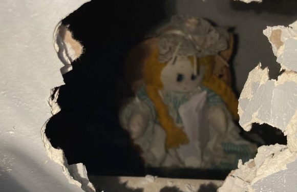 Teacher told to move out as creepy doll ‘who killed owners’ found sealed in wall