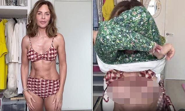 Trinny Woodall accidentally flashes her BOOBS during Instagram live