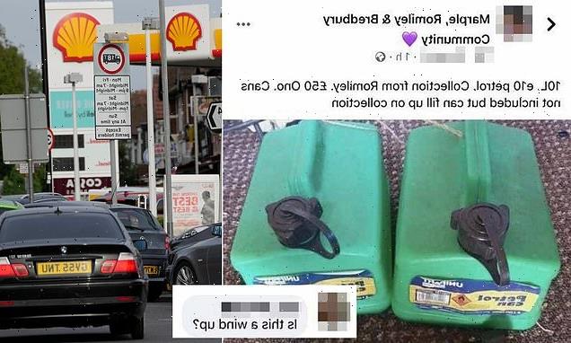 Woman sparks outrage for trying to sell10 litres of petrol for £50
