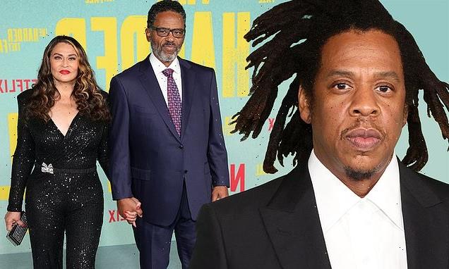 Jay-Z supported by Beyonce's mom Tina Knowles at LA premiere of film