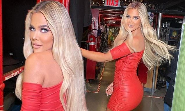 Khloe Kardashian looks red hot as she shares backstage snaps from SNL