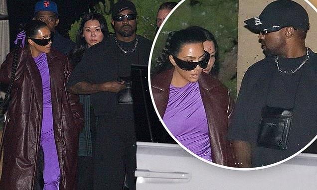 Kim and Kanye step out to dinner together with friends at Nobu Malibu
