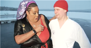 Alison Hammond panics as she ‘shows too much chest’ in swimsuit for Lapland dip
