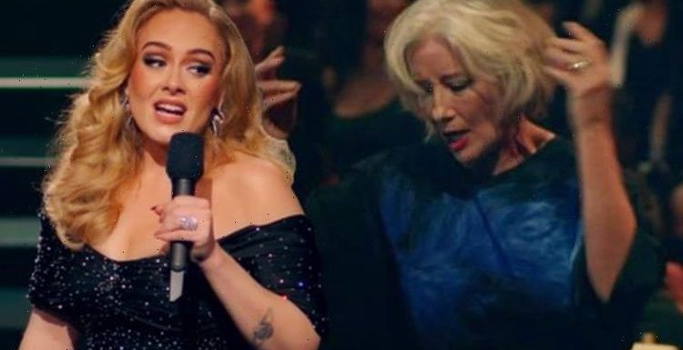 Emma Thompson distracts viewers as she sparks frenzy during Adele performance