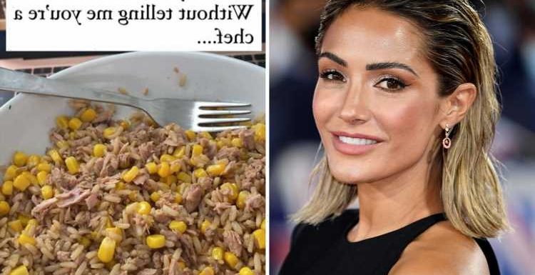 I'm A Celeb star Frankie Bridge prepares for the castle with lunch of rice and sweetcorn