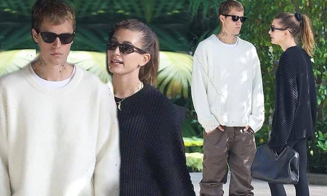 Justin Bieber and wife Hailey step out for  brunch at Hotel Bel-Air
