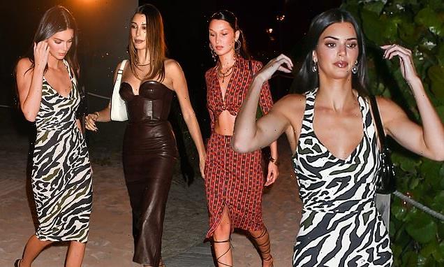 Kendall Jenner, Bella Hadid & Hailey Bieber show model frames in Miami