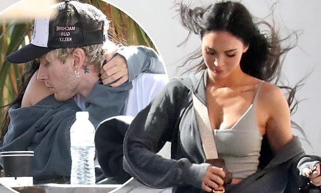 Megan Fox and Machine Gun Kelly cosy up for loved-up lunch in Greece