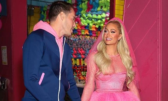 Paris Hilton Wears A Barbie Pink Dress As She Holds Hands With Carter Reum At Her Post-Wedding Carnival