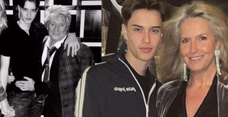 Rod Stewart’s son causes stir as he towers above star while family mark his 16th in style