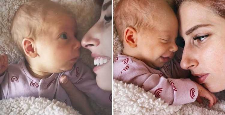 Stacey Solomon melts fans' hearts as she snuggles up to baby Rose in adorable snap