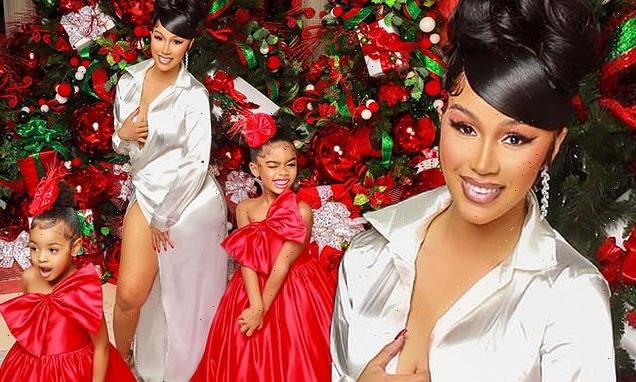 Cardi B embraces the holiday spirit while posing for a photoshoot