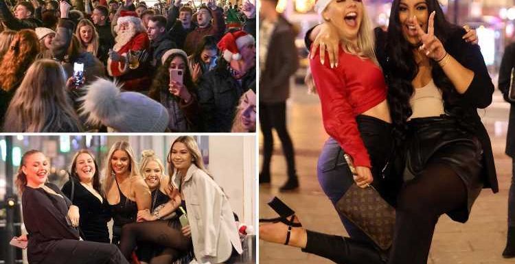 Festive revellers paint town red on biggest night out before Christmas amid fears of two-week lockdown