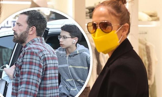 Jennifer Lopez shops solo while Ben Affleck handles their kids nearby
