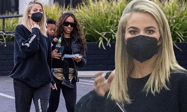Khloe Kardashian arrives at her daughter's dance class with bestie
