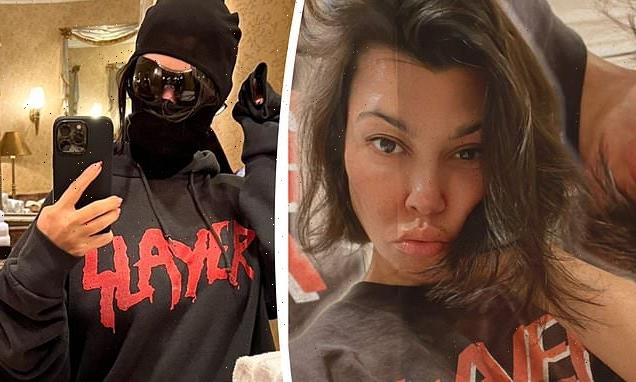 Kourtney Kardashian snaps sultry selfie in a Slayer tee