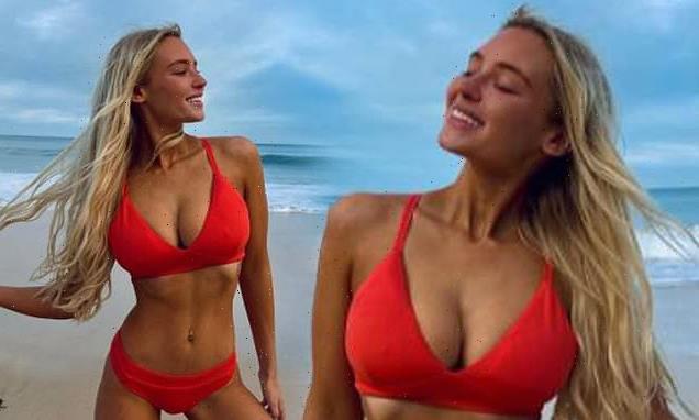 Lucie Donlan flaunts jaw-dropping body as she poses up a storm