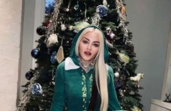 Madonna, 63, dresses up in elf costume to decorate Christmas tree in LA mansion