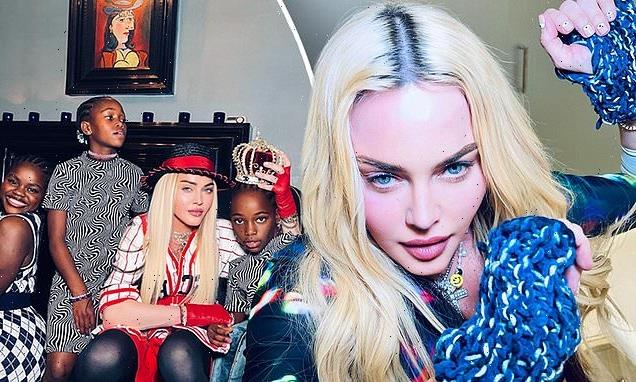 Madonna shows off gloves knitted by her daughter Estere, nine