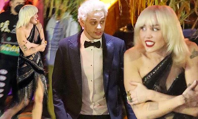 Miley Cyrus glams it up as she shoots video with Pete Davidson