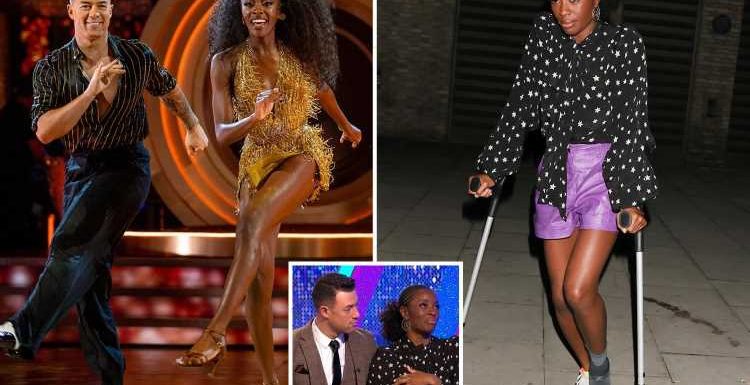 Strictly star AJ Odudu pledges to win race against time to be in final despite injury leaving her unable to stand up