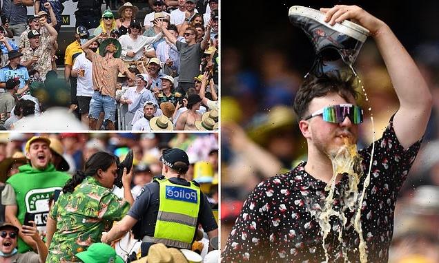 Wild scenes at The Ashes as excited fans get VERY loose in the stands