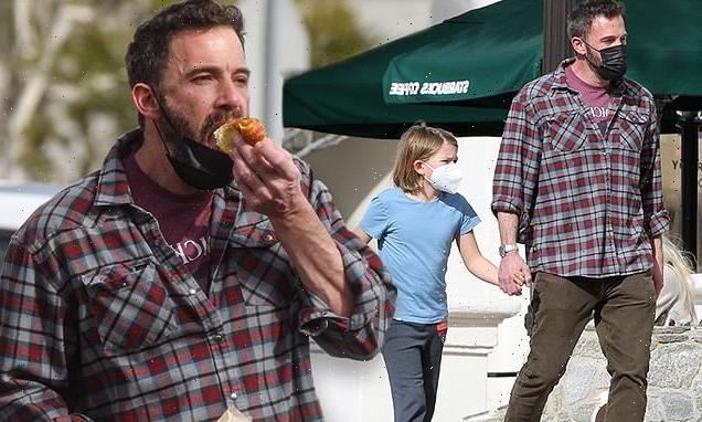 Ben Affleck holds hands with son Samuel at Brentwood Farmers' Market
