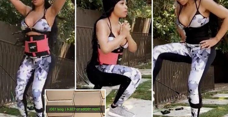 Blac Chyna strips to her gym kit for outdoor workout as she shows off impressive 53lbs weight loss