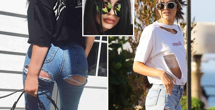 Bum's out legs out: Kendall and Kylie Jenner flash the flesh in VERY different ways