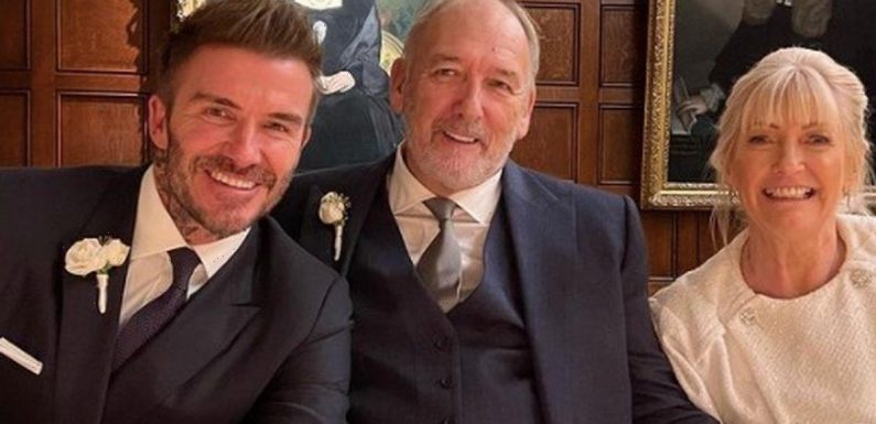 David Beckham’s step mum shares never-before-seen snaps of wedding