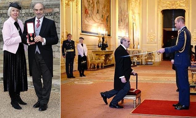 David Suchet arrives for knighthood investiture ceremony
