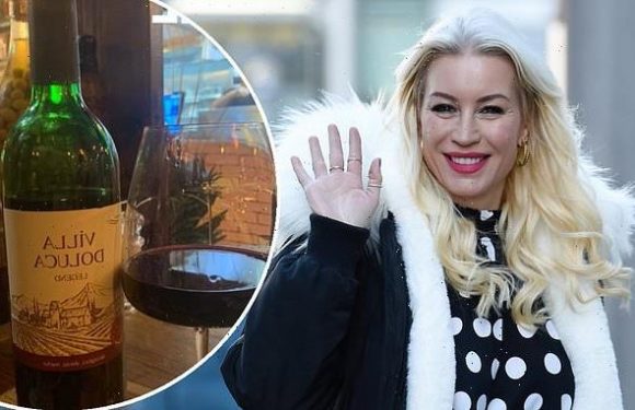 Denise Van Outen arrives for TV appearance as ex drowns his sorrows