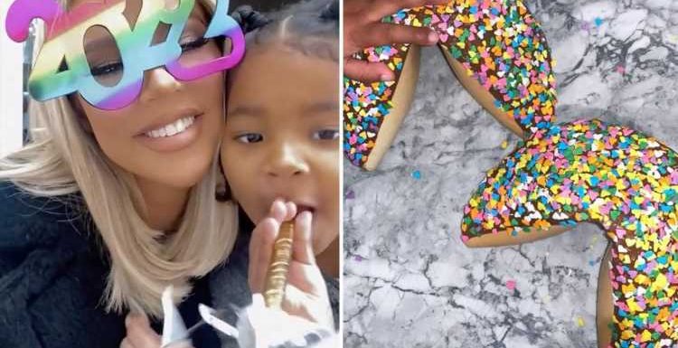 Khloe Kardashian indulges in giant fortune cookie with True, 3, in first post since Tristan Thompson confirmed baby news