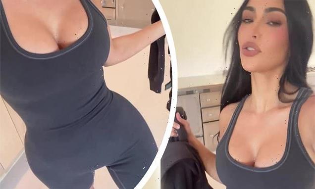 Kim Kardashian showcases her eye-popping cleavage