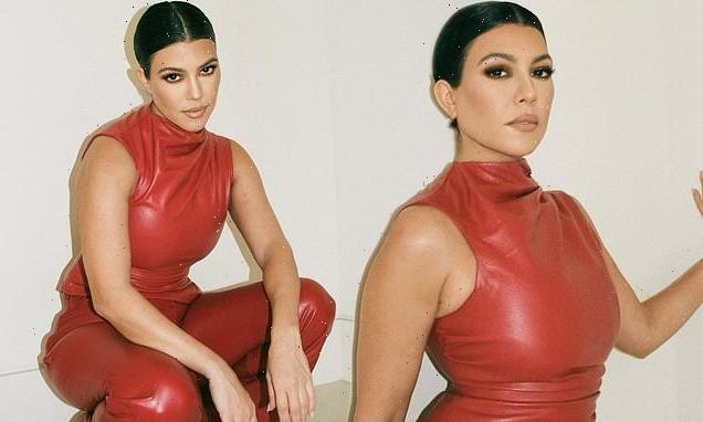 Kourtney Kardashian turns up the heat in red leather 'fit in new pics