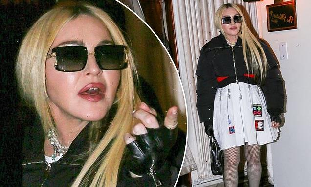 Madonna, 63,emerges from dinner at Delilah with Kanye, Julia and Floyd