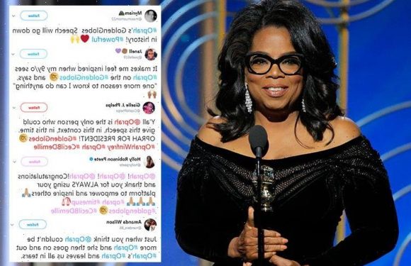 Oprah Winfrey's inspirational Golden Globes speech moves women to TEARS with many 'praying' she'll be the next US president
