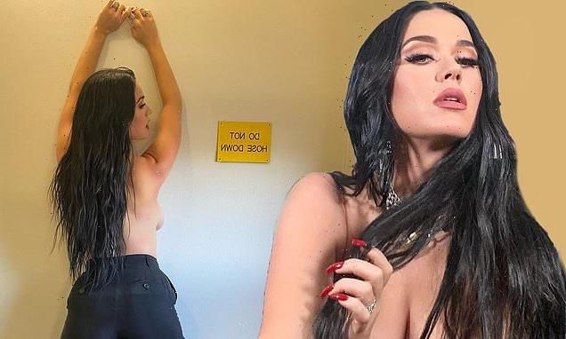 Topless Katy Perry shows off sideboob as she posts BTS snaps in Vegas