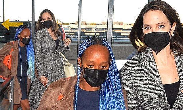 Angelina Jolie jets out of Washington D.C. with daughter Zahara, 17