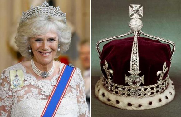 Camilla's historic crown encrusted with 2,800 glittering stones, Queen Victoria's jewel & 105-carat Koh-i-Noor diamond