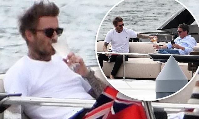David Beckham relaxes with pal Dave Gardner on his £5m superyacht