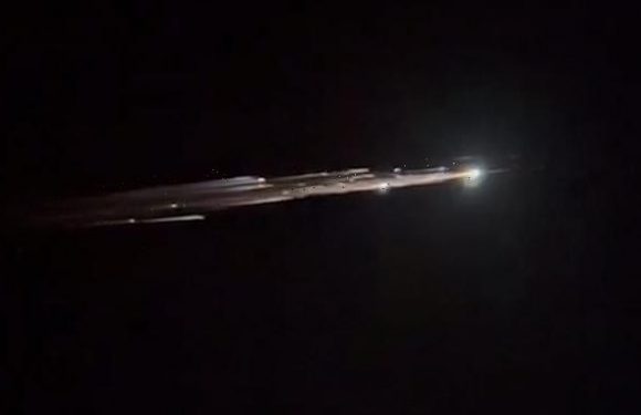 Footage shows a SpaceX rocket breaking up in the atmosphere